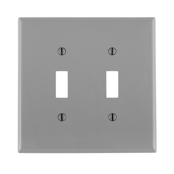 Leviton Wallplates Mid Nyl 2G Tog-Gy PJ2-GY